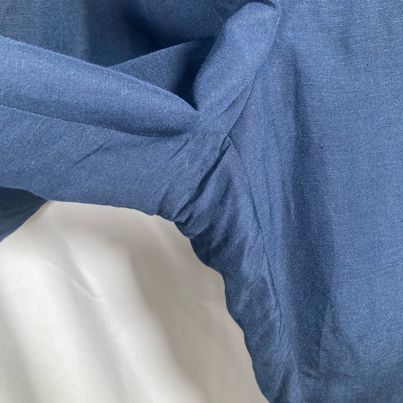 CJ Banks Navy Linen Blend Pull on Drawstring Capris Sz 1x NWT - Picture 3 of 9